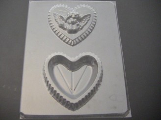 1019 Heart Pour Box Cherub Lid Chocolate Candy Mold